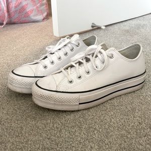 White platform converse sneakers